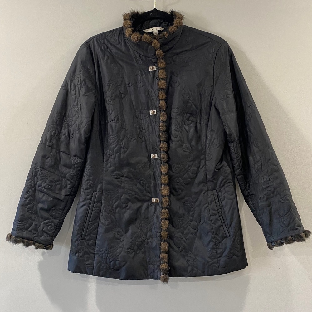 CAbi Black Pattern Lightweight Jacket Size M